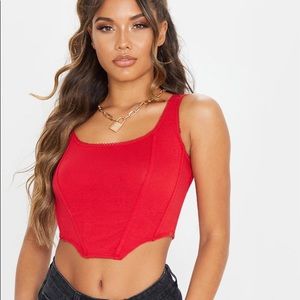 Pretty Little Thing Lace Trimmed Boned Corset Top